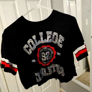 College Athletics crop top